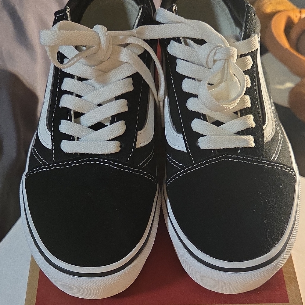 Vans Old Skool Platform Sneakers - Black and White - Picture 9 of 9